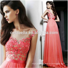 2016 Vestidos de noiva de renda longa Vestidos de rosa Vestidos de mulheres Vintage elegante Formal Ropa Mufer